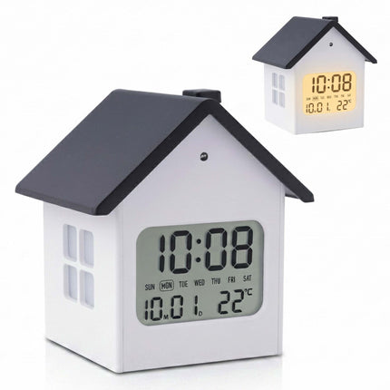 Digitaler Hausförmiger Wecker mit LCD-Display