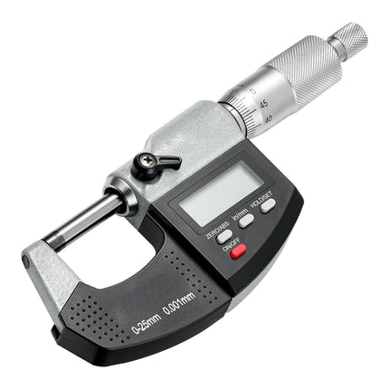 Digital Outside Micrometer 0-25.4 mm, 0.001 mm LCD