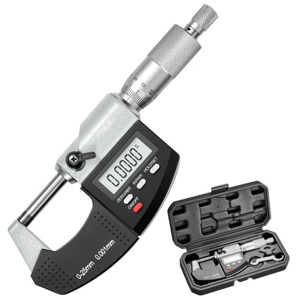 Digital Outside Micrometer 0-25.4 mm, 0.001 mm LCD