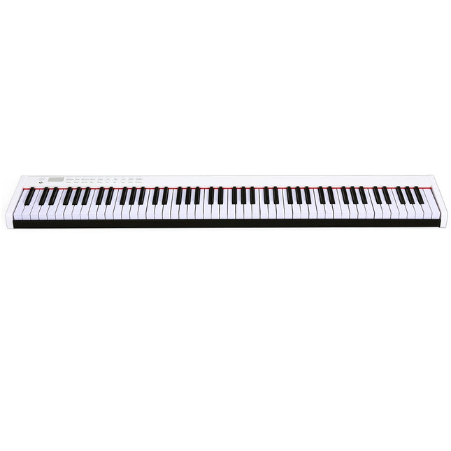 Digitalpiano mit 88 Tasten, tragbare elektronische Tastatur, 127 x 21,5 x 6,5 cm, Weiß + Schwarz
