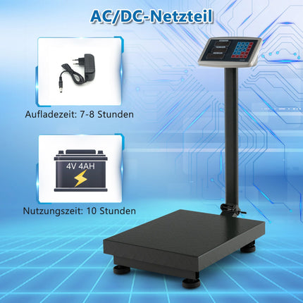 Digitale Plattformwaage 300kg, 50g, Preisrechnung LB/KG