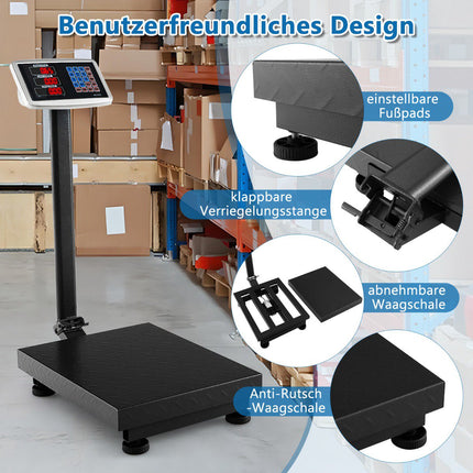 Digitale Plattformwaage 300kg, 50g, Preisrechnung LB/KG