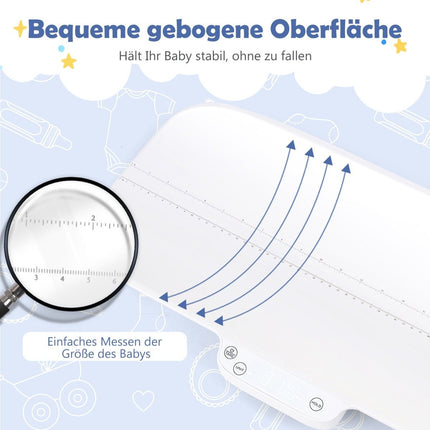 Digitale Babywaage, Multifunktionale Kinderwaage mit 4 Messmodi, Bis 30kg Tragkraft, Weiß