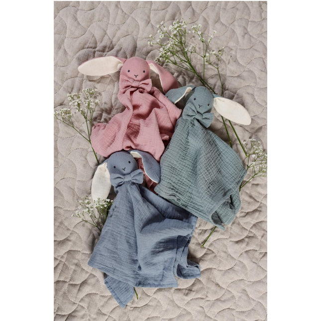 Diinglisar, Schnuffeltuch, Kaninchen, Musselin blau