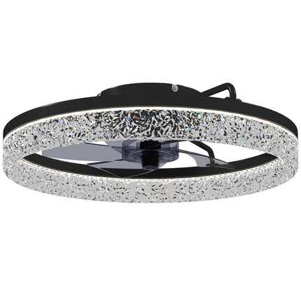 Dimmable LED Ceiling Fan with Remote, Black, 50cm Diameter