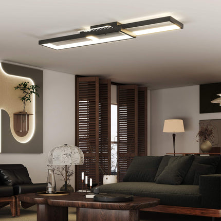 Stmívatelné LED stropní svítidlo, 43W, 4600LM, 3000-6000K, černé