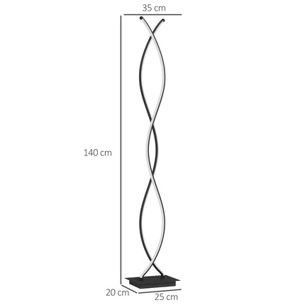 Dimmable LED Floor Lamp, Black Double Spiral Design