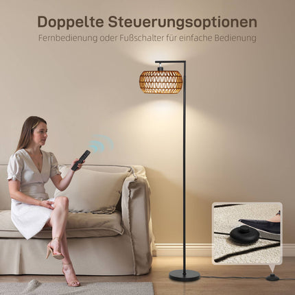 Dimmable LED Floor Lamp, Dual Shade, 3 Color Temps, Black