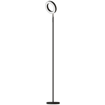 Dimmable RGB Floor Lamp 42 W with Rotating Ring Head, Voice Control, Black