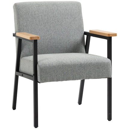 Sessel in grauer Leinenoptik - Ohrensessel, Relax, 64,5x70x83,5 cm
