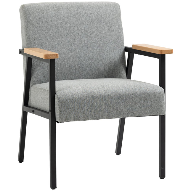 Sessel in grauer Leinenoptik - Ohrensessel, Relax, 64,5x70x83,5 cm