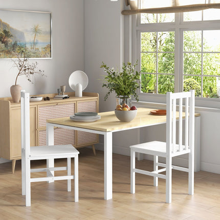 Esszimmerstühle aus Weißkiefer, 2er-Set - 120 kg Tragfähigkeit