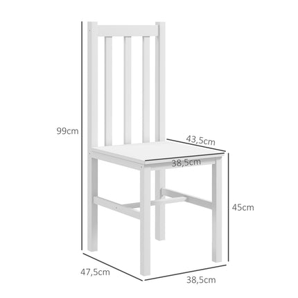 Esszimmerstühle aus Weißkiefer, 2er-Set - 120 kg Tragfähigkeit