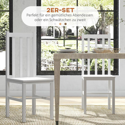 Esszimmerstühle aus Weißkiefer, 2er-Set - 120 kg Tragfähigkeit