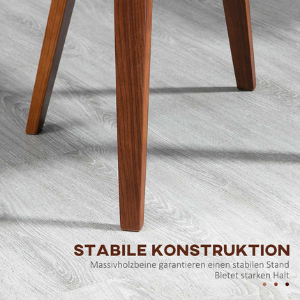 Esszimmerstühle 2er-Set, schwarzes Kunstleder, Holzrahmen