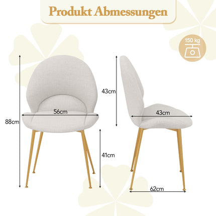 Dining Chairs Set of 2, Ergonomic, 150kg Capacity