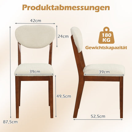 Esszimmerstühle 2er-Set, Sherpa-Bezug, 180 kg Tragkraft