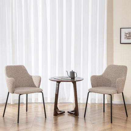 Dining Chairs Set of 2, Upholstered Armchairs, Beige