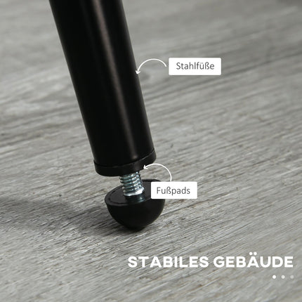 Esszimmerstühle 2er-Set, gepolstert, Cremeweiß, Stahlbeine