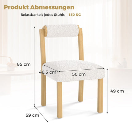 Esszimmerstühle 2er-Set, Holzrahmen, Kunstfell-Bezug