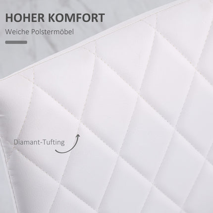Esszimmerstühle 4er Set, Kunstleder, hohe Rückenlehne, Weiß