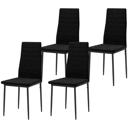 Dining Chairs Set of 4, Velvet Upholstery, Black