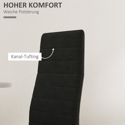 Dining Chairs Set of 4, Velvet Upholstery, Black