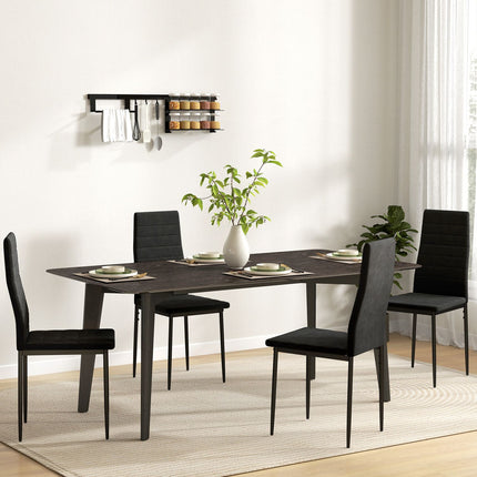 Dining Chairs Set of 4, Velvet Upholstery, Black