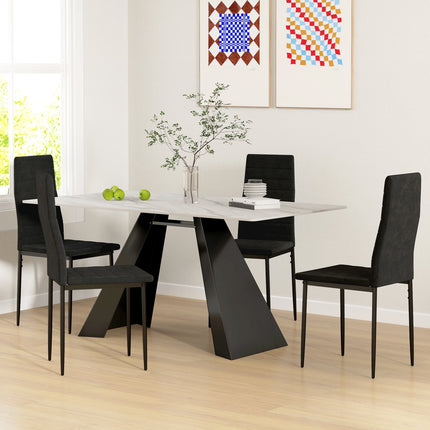 Dining Chairs Set of 4, Velvet Upholstery, Black