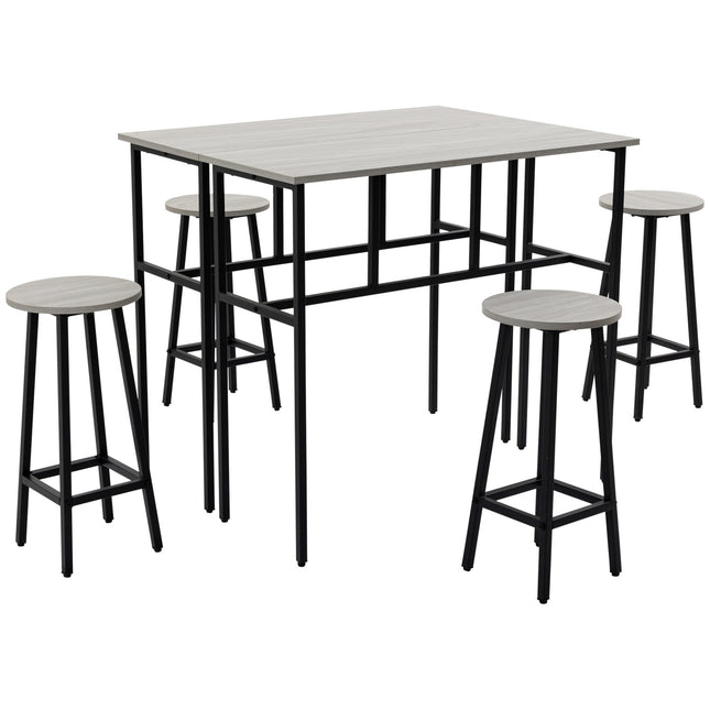 Industrial 6-piece dining room set with bar table and chairs