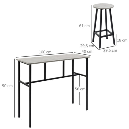 Industrielles 6-teiliges Esszimmer-Set mit Bartisch und Stühlen