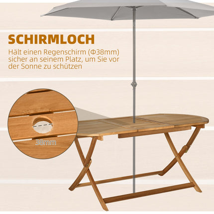 Esszimmergarnitur für 6 Personen, Massivholz, Naturholzoptik, Terrasse