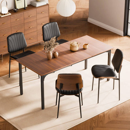 Dining Room Accent Chairs, Set of 2, PU Leather, Black