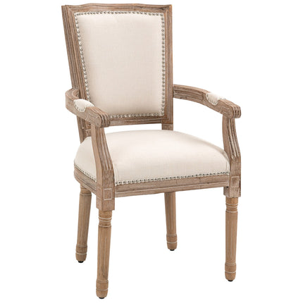 Dining room armchair with linen upholstery, vintage design