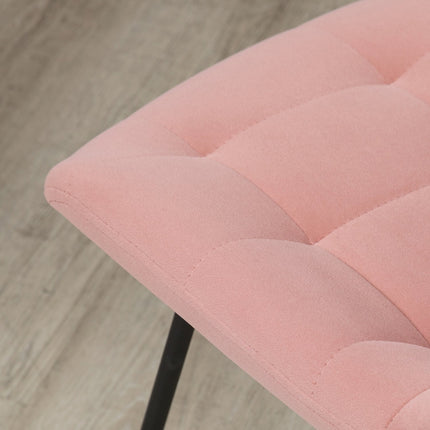 2 Esszimmerstühle aus Samt, rosa, Retro-Design, Stahlbeine