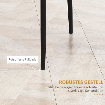 4-teiliges Esszimmerstuhl-Set - Gepolstert, Kunstleder, Schwarz