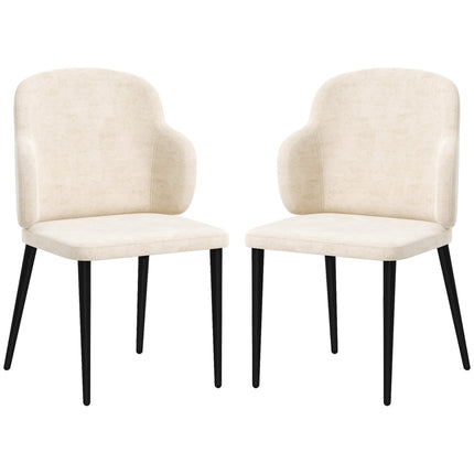 Velvet beige dining room chairs, set of 2, comfortable upholstered