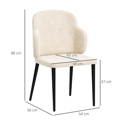 Velvet beige dining room chairs, set of 2, comfortable upholstered