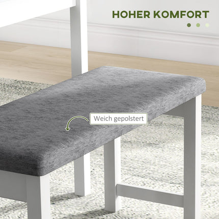 4-teiliges Esszimmer-Set aus Kiefer, Tisch mit Bank und Stühlen