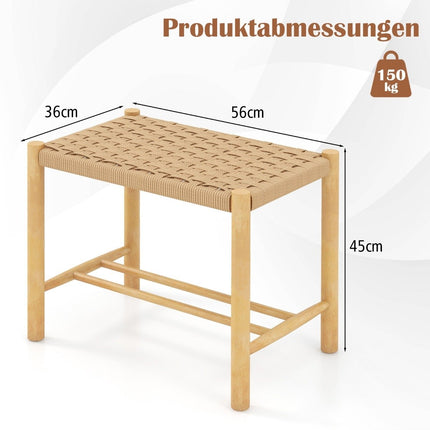 Sada jídelních stoliček konstrukce z kaučukovníku a pletený papírový sedák 56 x 36 x 45 cm