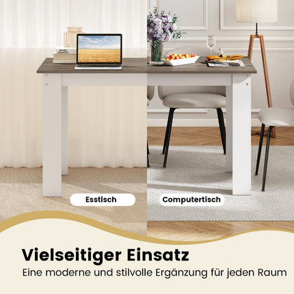 Dining Table, 120 cm, Seats 4-6, White Wood