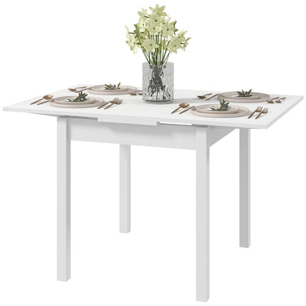 Table à manger, table pliante, table de salle à manger pour 2 à 4 personnes, table de cuisine extensible, table en bois pour salle à manger, cuisine, blanche, 73,5-120 x 80 x 75 cm