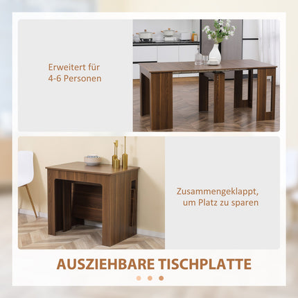 Moderner, ausziehbarer brauner Esstisch, 180 x 85 cm