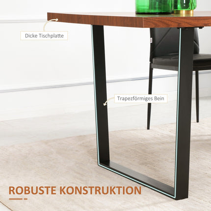 Industrial Steel Dining table for 6, 160x85x75 cm, Brown