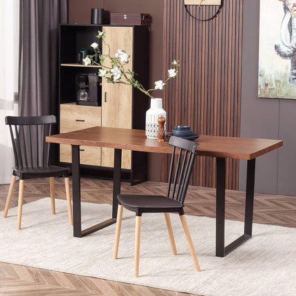 Industrial Steel Dining table for 6, 160x85x75 cm, Brown