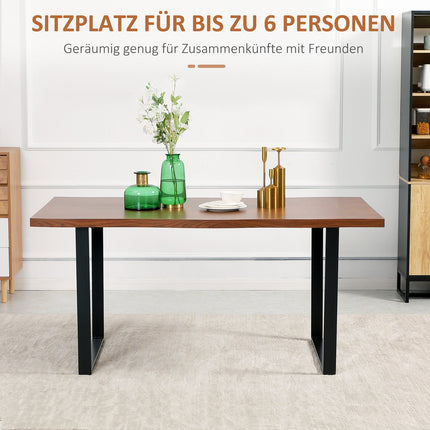 Industrial Steel Dining table for 6, 160x85x75 cm, Brown