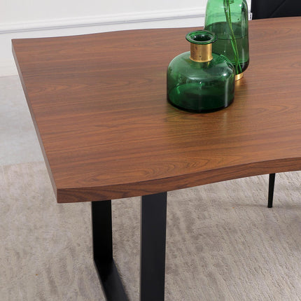 Industrial Steel Dining table for 6, 160x85x75 cm, Brown