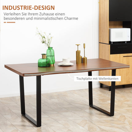 Industrial Steel Dining table for 6, 160x85x75 cm, Brown