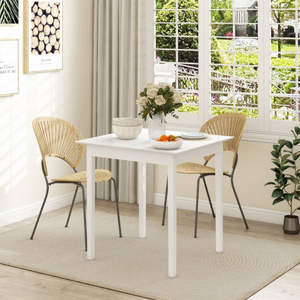 Square White wooden dining table for 2.75x75x76 cm