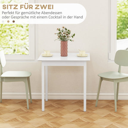 Square White wooden dining table for 2.75x75x76 cm